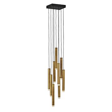 Fredrick Ramond Harmony 9-Light Pendant In Heritage Brass