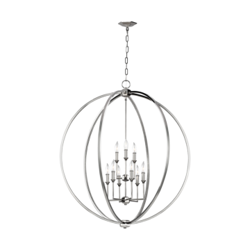 Corinne Nine Light Chandelier in Polished Nickel by Visual Comfort Studio
