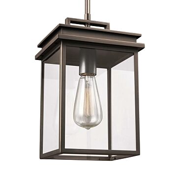 Feiss Glenview Outdoor Clear Hanging Lantern in Antique Bronze