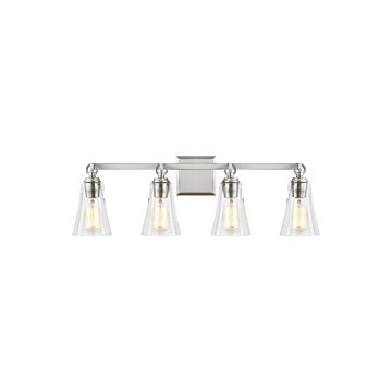 Monterro Four Light Vanity in Satin Nickel by Visual Comfort Studio