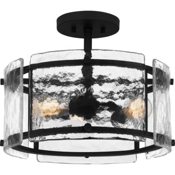Fortress Three Light Semi Flush Mount in Earth Black by Quoizel