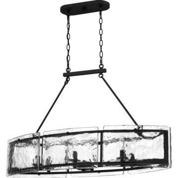 Fortress Six Light Island Chandelier in Earth Black by Quoizel
