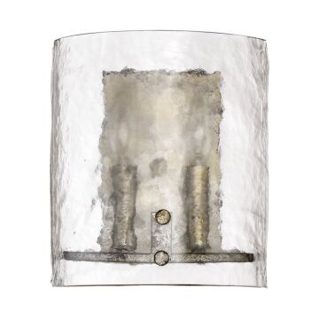 Quoizel Fortress 2 Light 10 Inch Wall Sconce in Mottled Silver