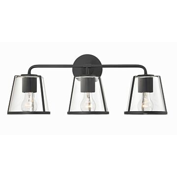 Fulton Three Light Bath in Black by Crystorama