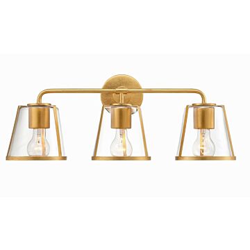 Fulton Three Light Bath in Antique Gold by Crystorama
