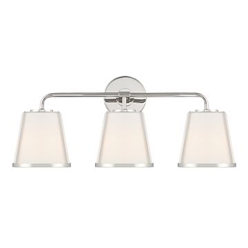 Fulton Three Light Bath in Polished Nickel by Crystorama