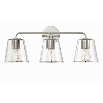 Fulton Three Light Bath in Polished Nickel by Crystorama
