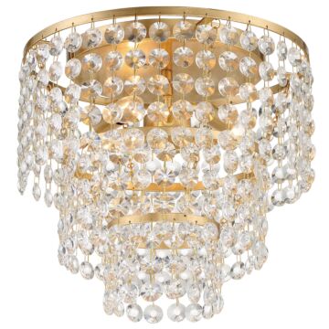 Gabrielle Three Light Flush Mount in Antique Gold by Crystorama