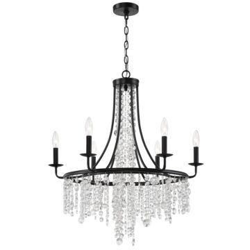 Gabrielle Six Light Chandelier in Matte Black by Crystorama