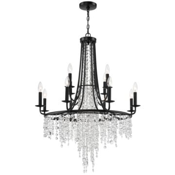 Gabrielle 12 Light Chandelier in Matte Black by Crystorama