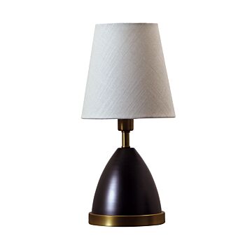 Geo 1-Light Table Lamp in Mahogany Bronze With Weathered Brass Accents