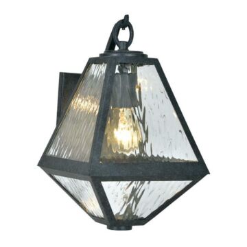 Glacier One Light Outdoor Wall Sconce in Black Charcoal by Crystorama