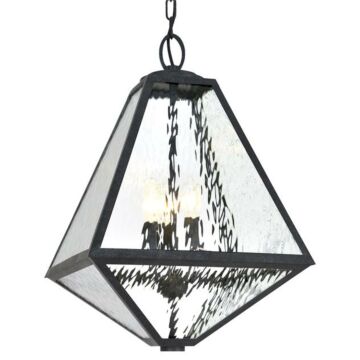Glacier Three Light Outdoor Chandelier in Black Charcoal by Crystorama
