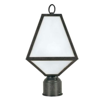 Glacier One Light Outdoor Post Mount in Black Charcoal by Crystorama