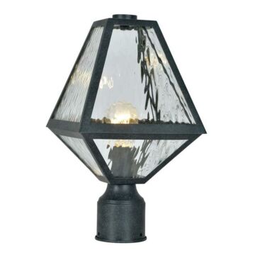 Glacier One Light Outdoor Post Mount in Black Charcoal by Crystorama