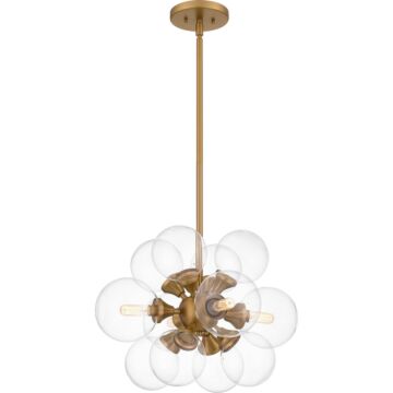 Glinda Four Light Pendant in Brushed Weathered Brass by Quoizel