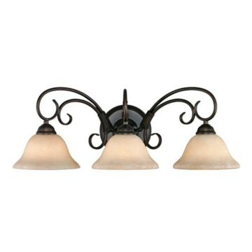 Homestead RBZ Three Light Bath Vanity in Rubbed Bronze by Golden