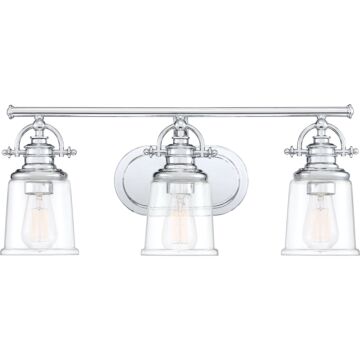 Quoizel Grant 3 Light 10 Inch Bathroom Vanity Light in Polished Chrome