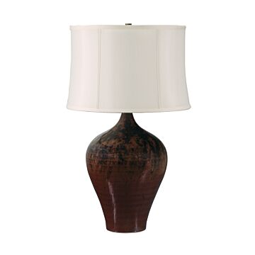 Scatchard 1-Light Table Lamp in Decorated Red