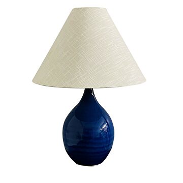 Scatchard 1-Light Table Lamp in Imperial Blue