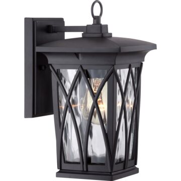 Grover One Light Outdoor Wall Lantern in Mystic Black by Quoizel