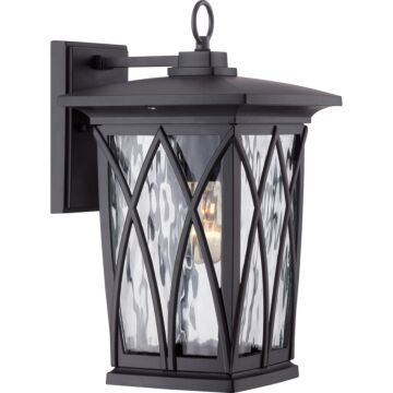 Grover One Light Outdoor Wall Lantern in Mystic Black by Quoizel