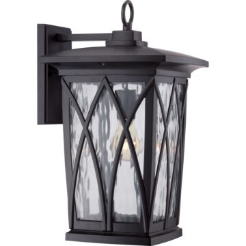 Grover One Light Outdoor Wall Lantern in Mystic Black by Quoizel
