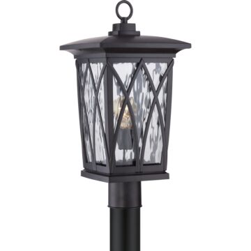 Grover One Light Outdoor Post Mount in Mystic Black by Quoizel