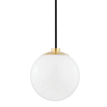 Stella One Light Pendant in Aged Brass by Mitzi