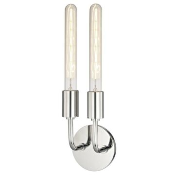 Ava Two Light Wall Sconce in Polished Nickel by Mitzi