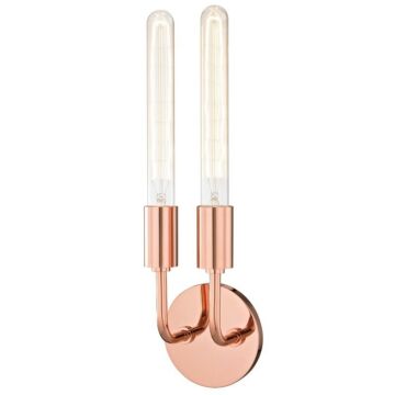Ava Two Light Wall Sconce in Polished Copper by Mitzi