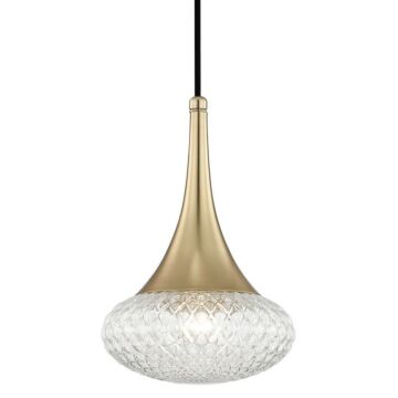 Mitzi Bella 13 Inch Pendant Light in Aged Brass