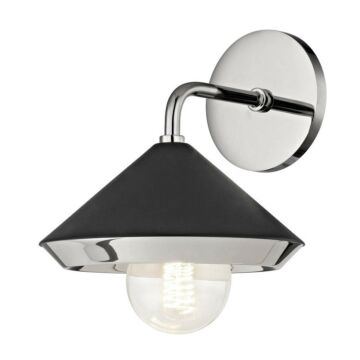 Marnie One Light Wall Sconce in Polished Nickel Black by Mitzi