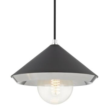Marnie One Light Pendant in Polished Nickel Black by Mitzi