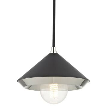 Mitzi Marnie 7 Inch Mini Pendant in Polished Nickel and Black