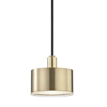 Nora LED Pendant in Aged Brass by Mitzi