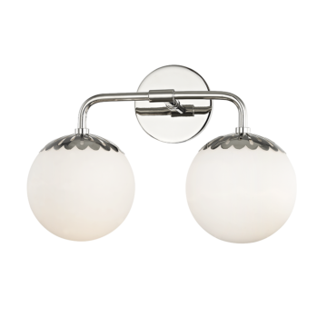 Mitzi Paige 2 Light 15 Inch Bathroom Vanity Light in Polished Nickel