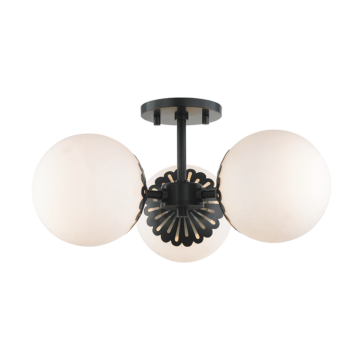Paige Three Light Semi Flush Mount in Old Bronze by Mitzi