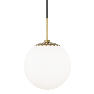 Paige One Light Pendant in Aged Brass by Mitzi