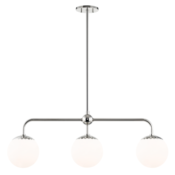 Paige Three Light Linear in Polished Nickel by Mitzi
