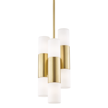 Mitzi Lola 6 Light Pendant Light in Aged Brass