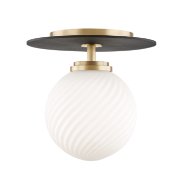 Mitzi Ellis 7 Inch Ceiling Light in Aged Brass and Black