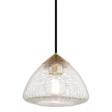 Maya One Light Pendant in Aged Brass by Mitzi