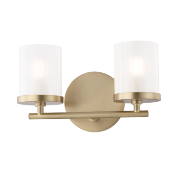 Mitzi Ryan 2 Light 11 Inch Bathroom Vanity Light in Aged Brass