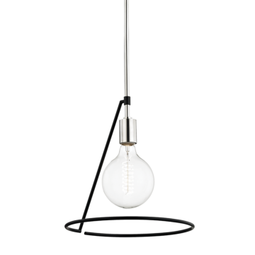 Mitzi Dana 12 Inch Pendant Light in Polished Nickel and Black