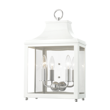 Leigh Two Light Wall Sconce in Polished NickelWhite by Mitzi