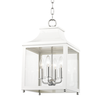 Leigh Four Light Lantern in Polished NickelWhite by Mitzi
