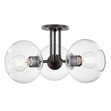 Margot Three Light Semi Flush Mount in Old Bronze by Mitzi