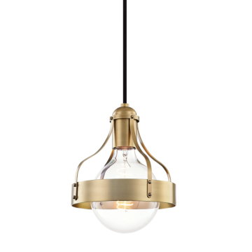 Mitzi Violet Pendant Light in Aged Brass