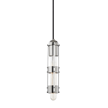 Violet One Light Pendant in Polished Nickel by Mitzi